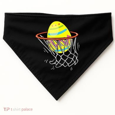 Funny Easter Basketball Egg Hunting USA-Made Doggie Bandana