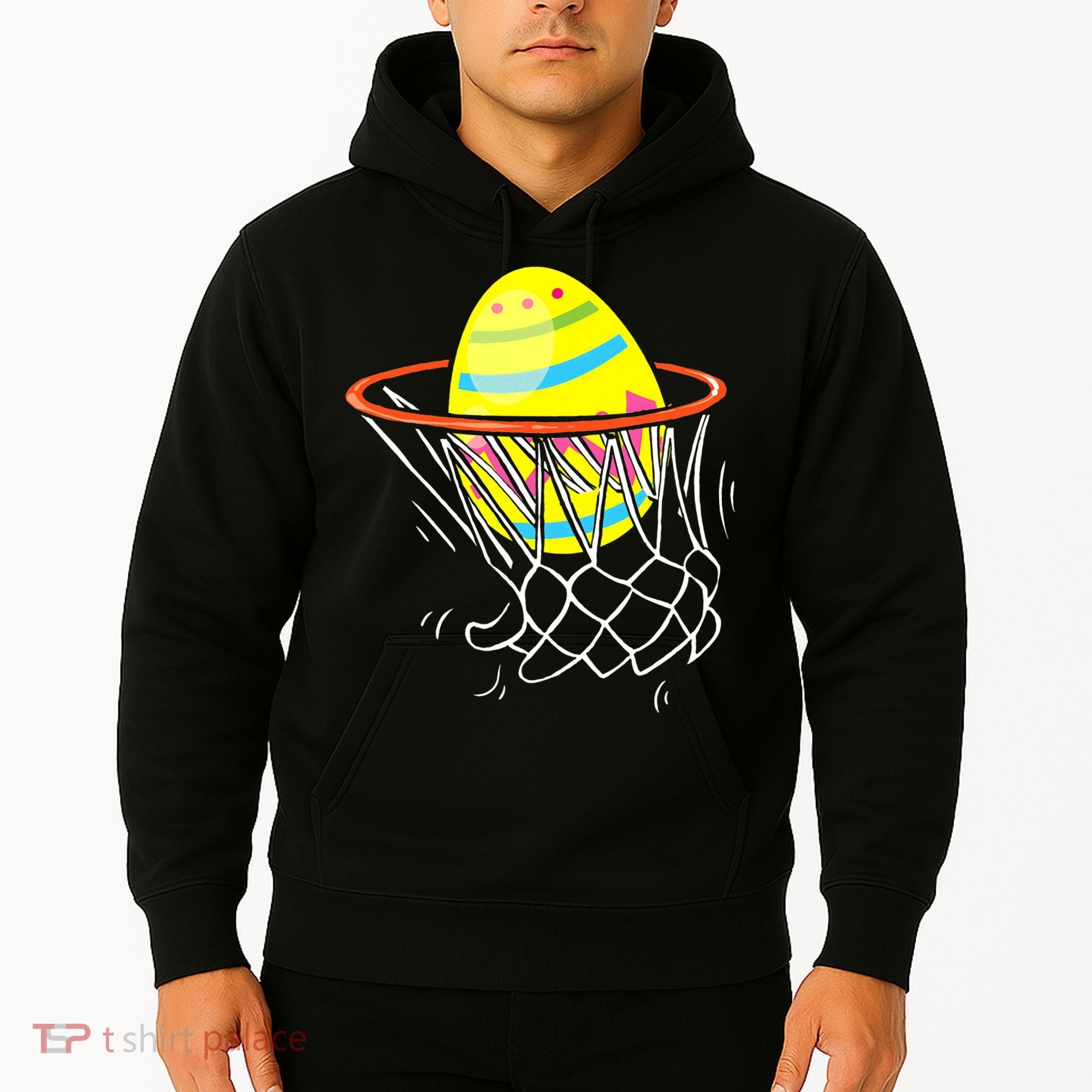 Funny Easter Basketball Egg Hunting Hoodie