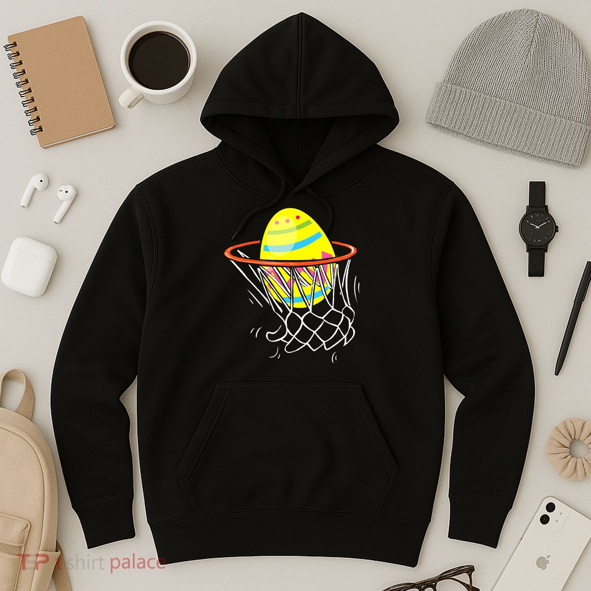 Funny Easter Basketball Egg Hunting Hoodie