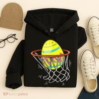 Funny Easter Basketball Egg Hunting Hoodie thumb 4
