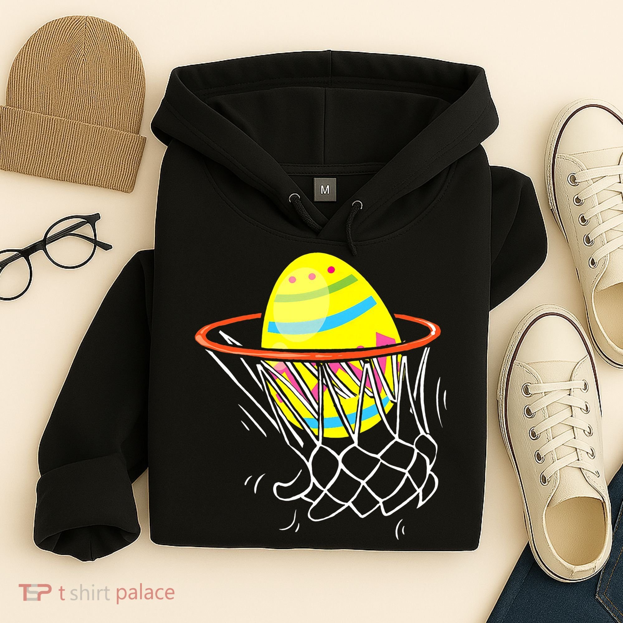 Funny Easter Basketball Egg Hunting Hoodie