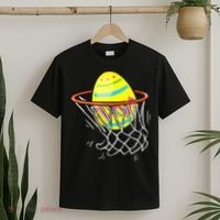 Funny Easter Basketball Egg Hunting T-Shirt thumb 2
