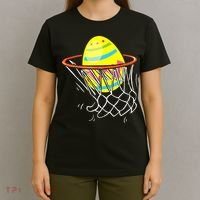 Funny Easter Basketball Egg Hunting T-Shirt thumb 4