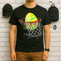 Funny Easter Basketball Egg Hunting T-Shirt thumb 6