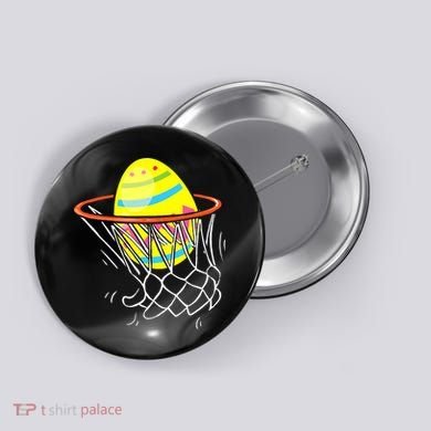 Funny Easter Basketball Egg Hunting Button
