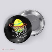 Funny Easter Basketball Egg Hunting Button thumb 0