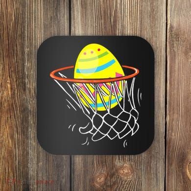 Funny Easter Basketball Egg Hunting Coaster