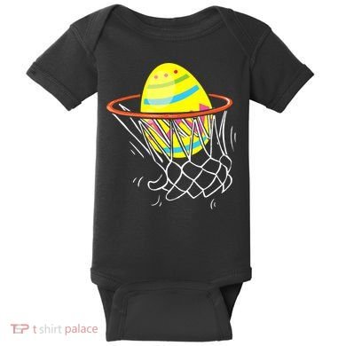 Funny Easter Basketball Egg Hunting Baby Bodysuit