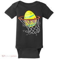 Funny Easter Basketball Egg Hunting Baby Bodysuit thumb 0