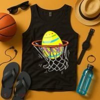 Funny Easter Basketball Egg Hunting Tank Top thumb 4