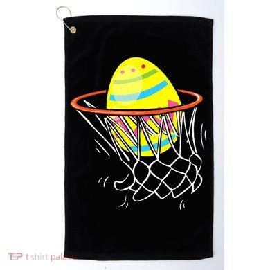 Funny Easter Basketball Egg Hunting Golf Towel