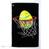 Funny Easter Basketball Egg Hunting Golf Towel thumb 0