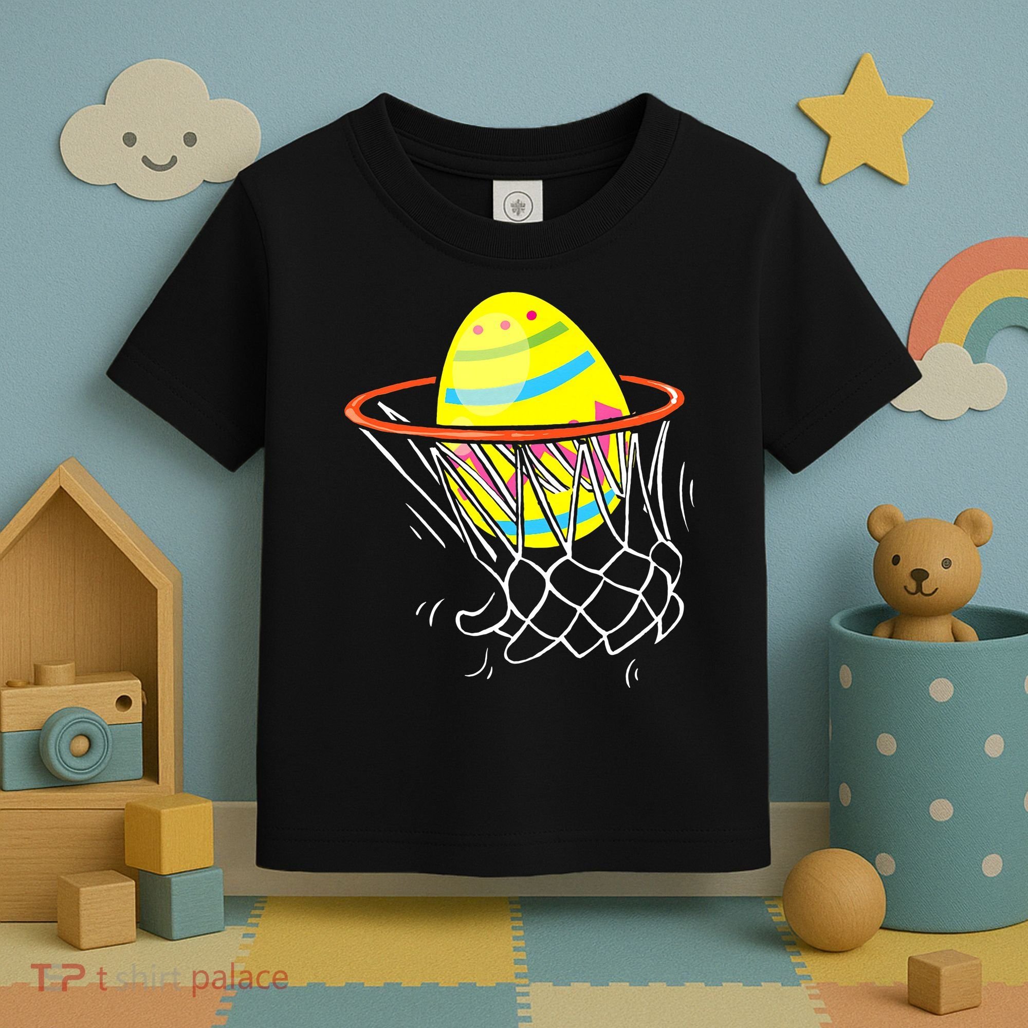 Funny Easter Basketball Egg Hunting Toddler T-Shirt