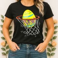 Funny Easter Basketball Egg Hunting Women's T-Shirt thumb 2
