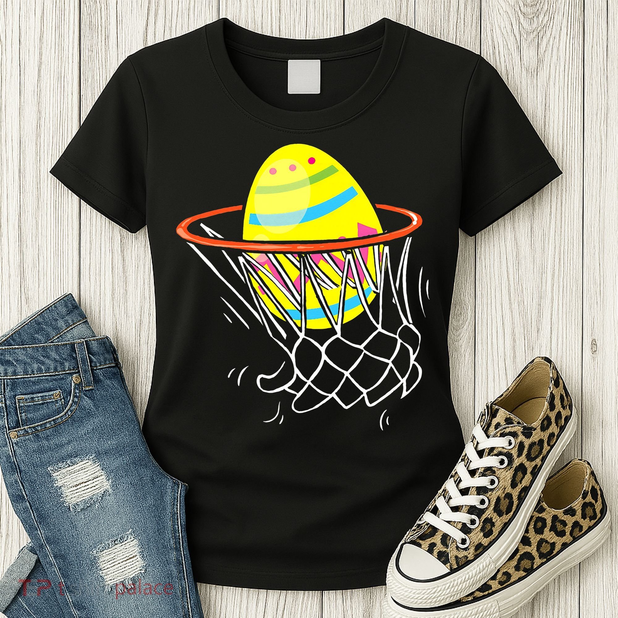 Funny Easter Basketball Egg Hunting Women's T-Shirt