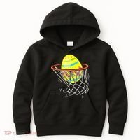 Funny Easter Basketball Egg Hunting Kids Hoodie thumb 0