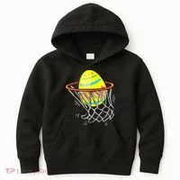 Funny Easter Basketball Egg Hunting Kids Hoodie thumb 0