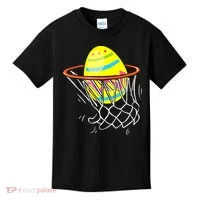 Funny Easter Basketball Egg Hunting Kids T-Shirt thumb 0