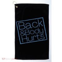 Funny Exercise Back And Body Hurts Funny Workout Golf Towel thumb 0