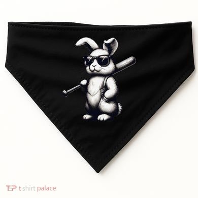 Funny Easter Bunny Playing Baseball Sports Baseball Player USA-Made Doggie Bandana