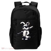 Funny Easter Bunny Playing Baseball Sports Baseball Player Backpack thumb 0