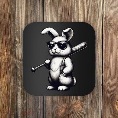 Funny Easter Bunny Playing Baseball Sports Baseball Player Coaster