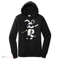 Funny Easter Bunny Playing Baseball Sports Baseball Player Women's Hoodie thumb 0