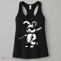 Funny Easter Bunny Playing Baseball Sports Baseball Player Women's Tank Top thumb 3