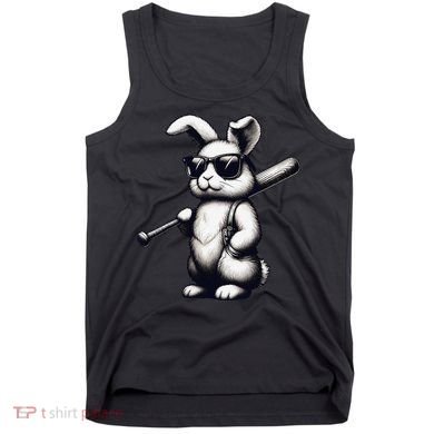 Funny Easter Bunny Playing Baseball Sports Baseball Player Tank Top