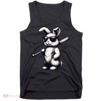 Funny Easter Bunny Playing Baseball Sports Baseball Player Tank Top thumb 0