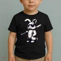 Funny Easter Bunny Playing Baseball Sports Baseball Player Toddler T-Shirt thumb 2