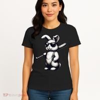 Funny Easter Bunny Playing Baseball Sports Baseball Player Women's T-Shirt thumb 4
