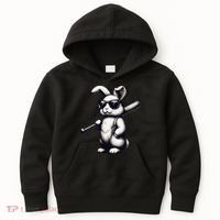 Funny Easter Bunny Playing Baseball Sports Baseball Player Kids Hoodie thumb 0
