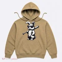 Funny Easter Bunny Playing Baseball Sports Baseball Player Hoodie thumb 0