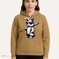 Funny Easter Bunny Playing Baseball Sports Baseball Player Hoodie thumb 5