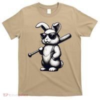 Funny Easter Bunny Playing Baseball Sports Baseball Player T-Shirt thumb 0