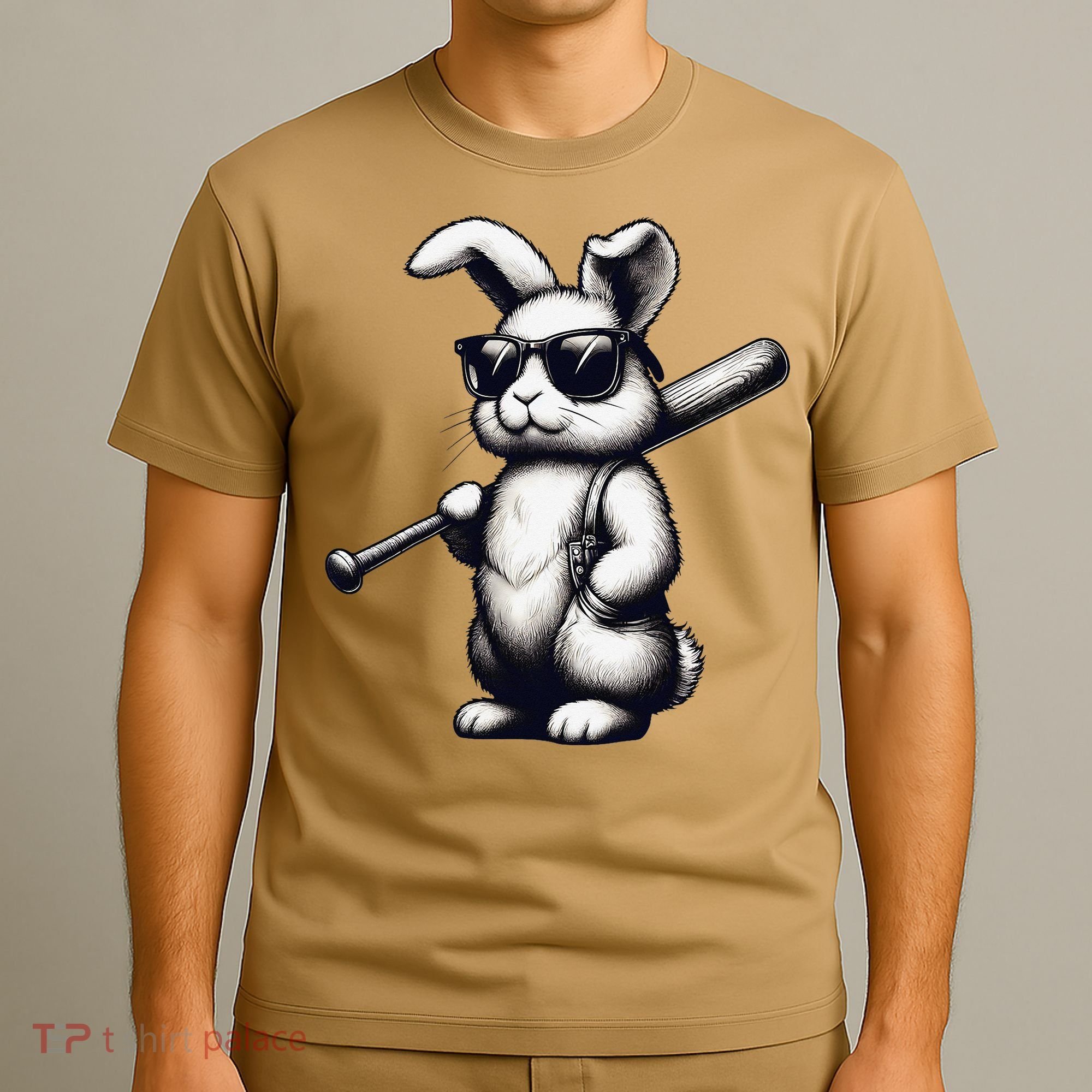 Funny Easter Bunny Playing Baseball Sports Baseball Player T-Shirt