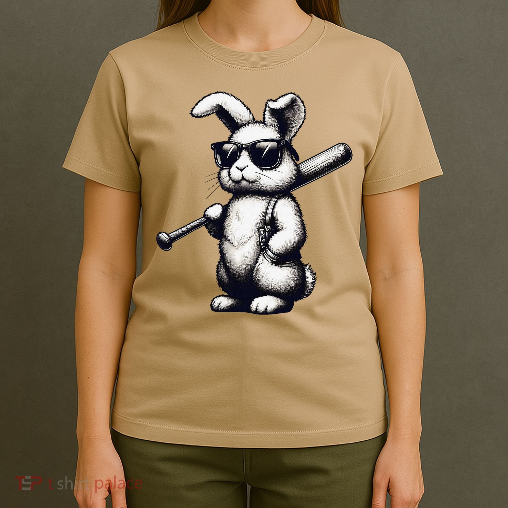 Funny Easter Bunny Playing Baseball Sports Baseball Player T-Shirt