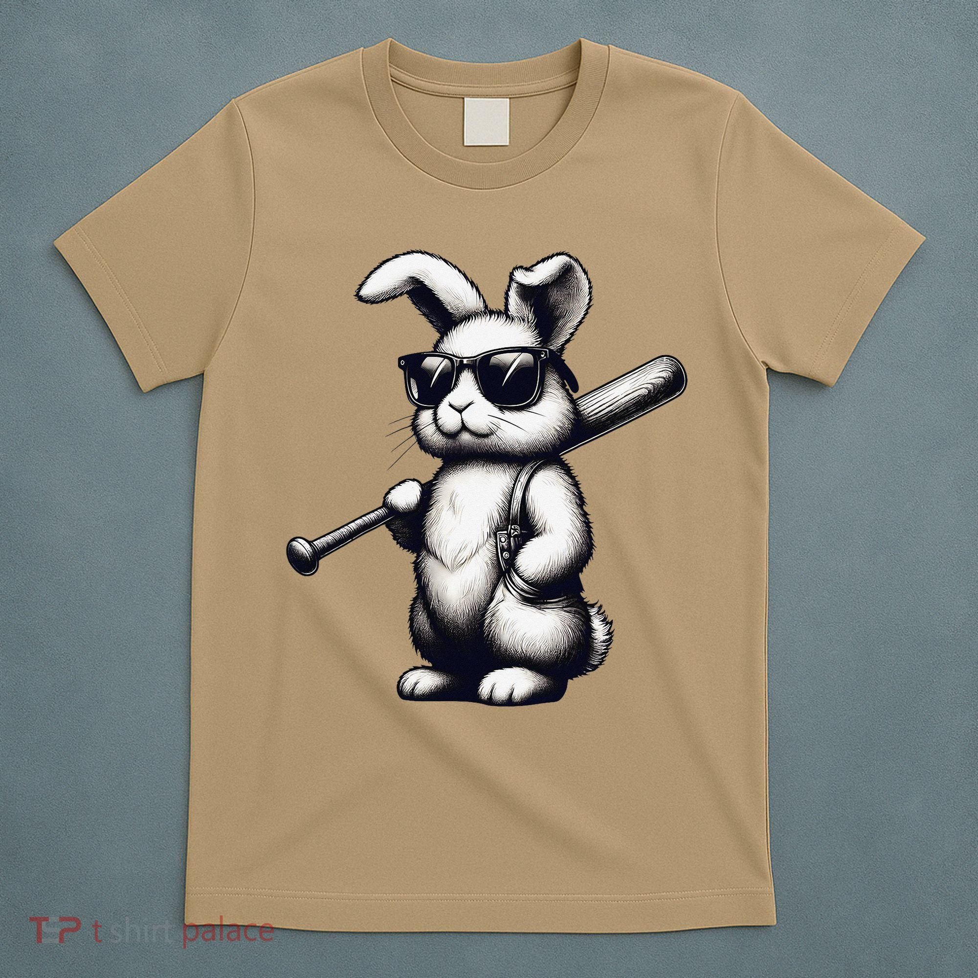 Funny Easter Bunny Playing Baseball Sports Baseball Player T-Shirt
