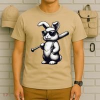 Funny Easter Bunny Playing Baseball Sports Baseball Player T-Shirt thumb 6