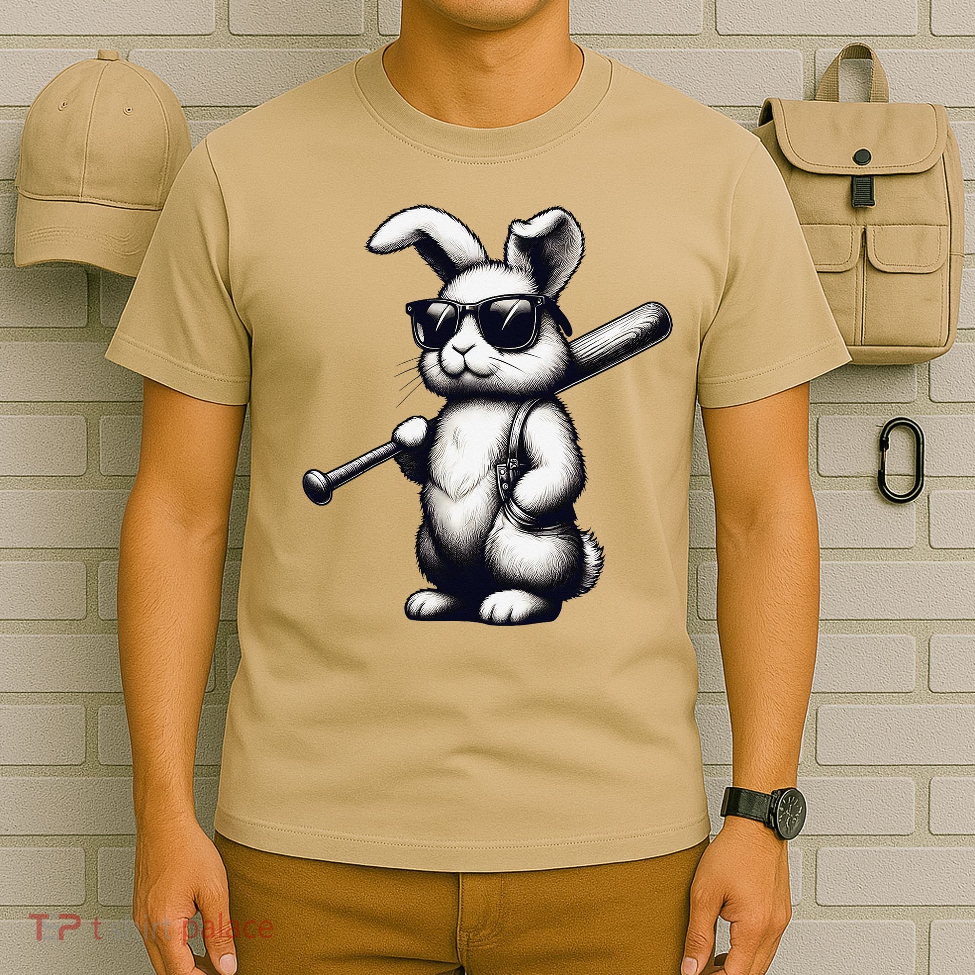 Funny Easter Bunny Playing Baseball Sports Baseball Player T-Shirt