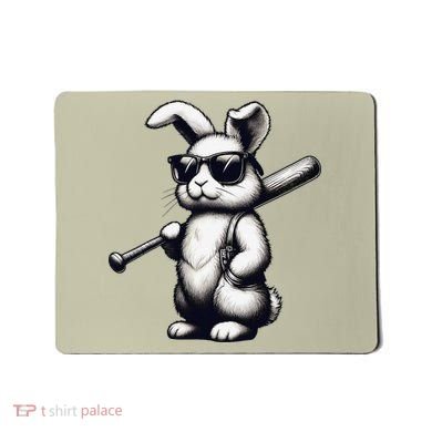 Funny Easter Bunny Playing Baseball Sports Baseball Player Mousepad