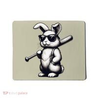 Funny Easter Bunny Playing Baseball Sports Baseball Player Mousepad thumb 0