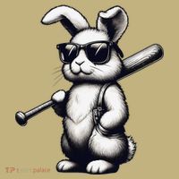 Funny Easter Bunny Playing Baseball Sports Baseball Player Kids T-Shirt thumb 2