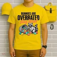 Funny Easter Bunnies Are Overrated Stay Feral Raccoon T-Shirt thumb 6