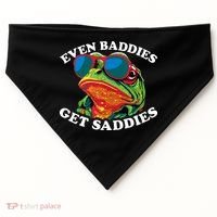 Funny Even Baddies Get Saddies Frog USA-Made Doggie Bandana thumb 0