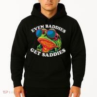 Funny Even Baddies Get Saddies Frog Hoodie thumb 2