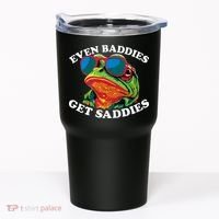 Funny Even Baddies Get Saddies Frog Tumbler thumb 0