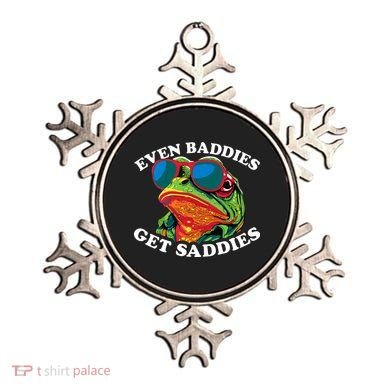 Funny Even Baddies Get Saddies Frog Ornament