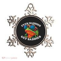 Funny Even Baddies Get Saddies Frog Ornament thumb 0